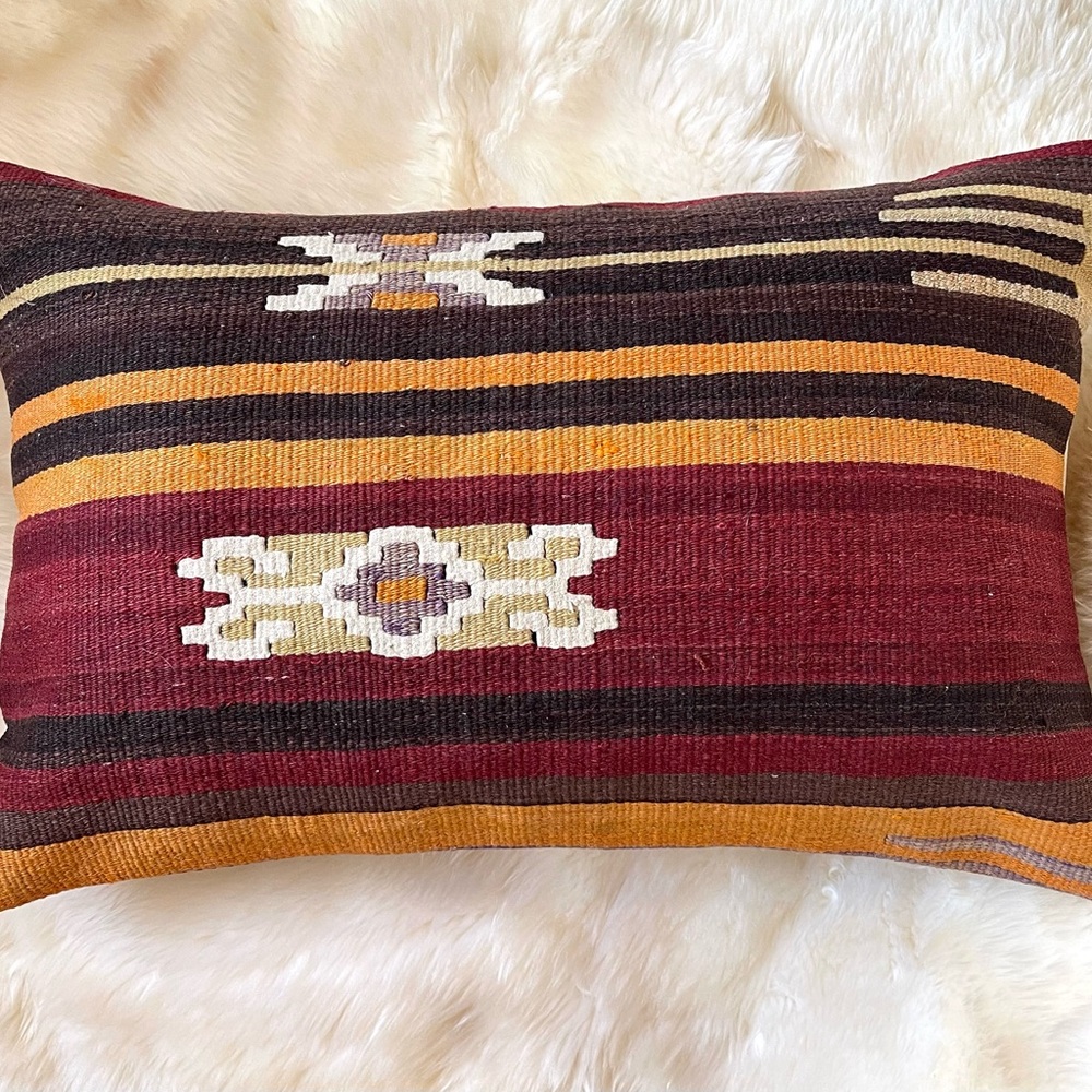 Turkish Kilim pillow cover 100% wool